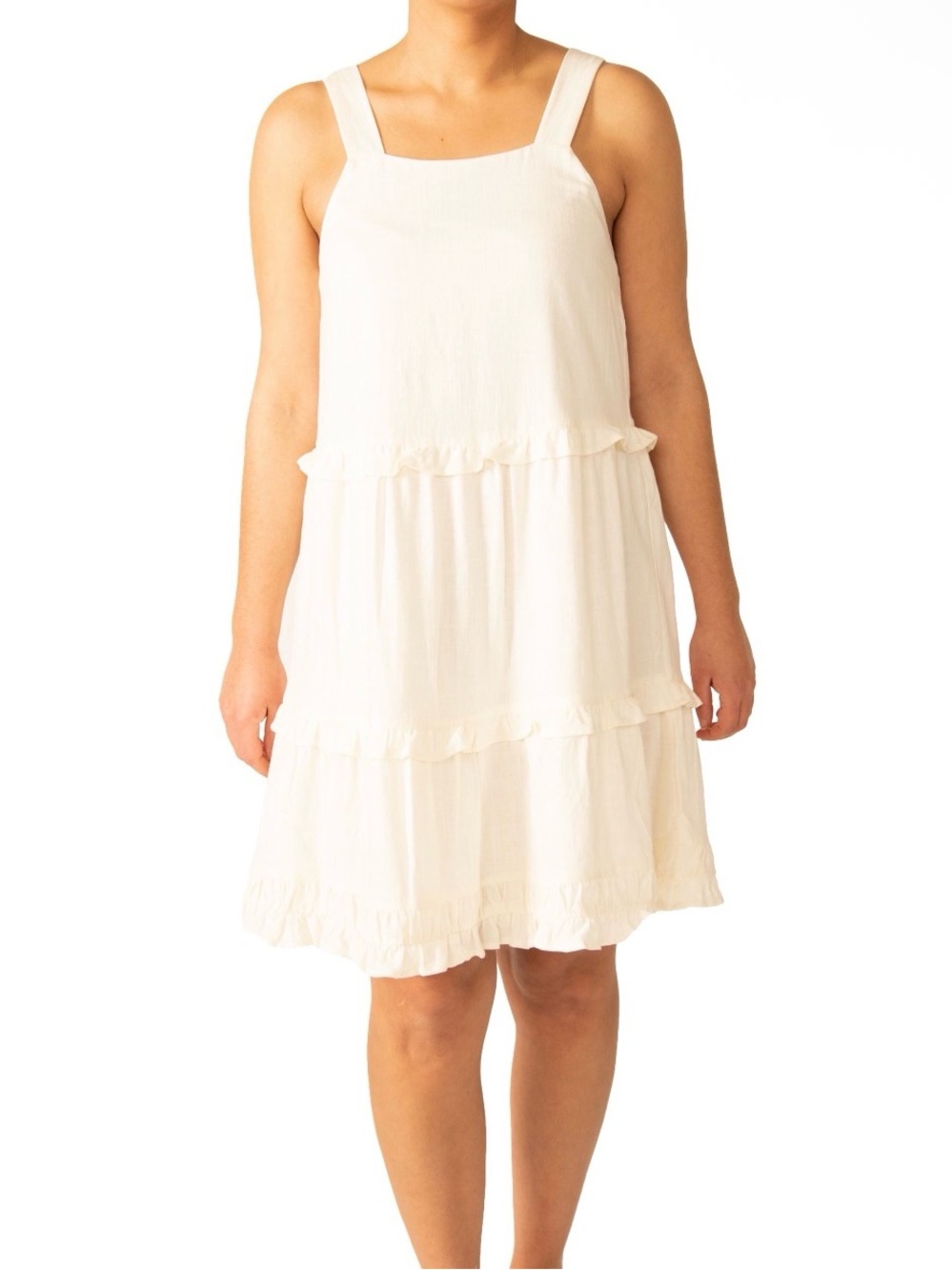 Black Tape_Linen Blend Dress Sz S Light Birch NWT